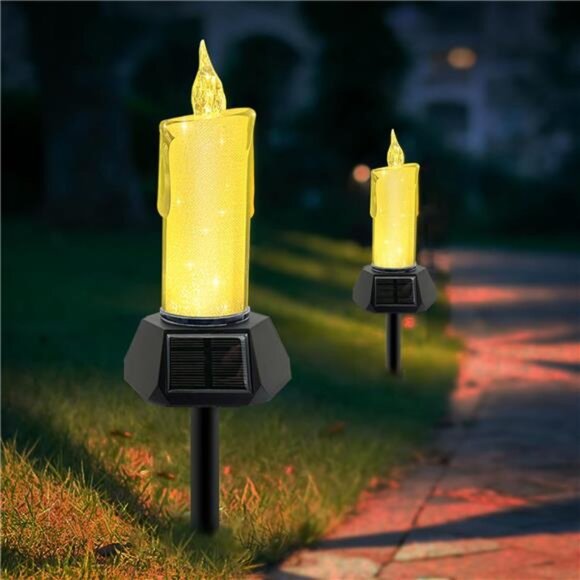 Other - Solar Lights Outdoor Pathway, Waterproof Electric Flickering Flameless Candles